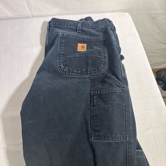 Carhartt Duck Canvas Pants Men's 38X32 Dungaree Fit B11 BLK Black - Picture 15 of 16